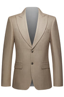 Laden Sie das Bild in den Galerie-Viewer, Khaki Kaffee Peak Revers Einreihige Herren 3-teilige Anzüge