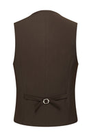 Laden Sie das Bild in den Galerie-Viewer, Khaki Kaffee Peak Revers Einreihige Herren 3-teilige Anzüge