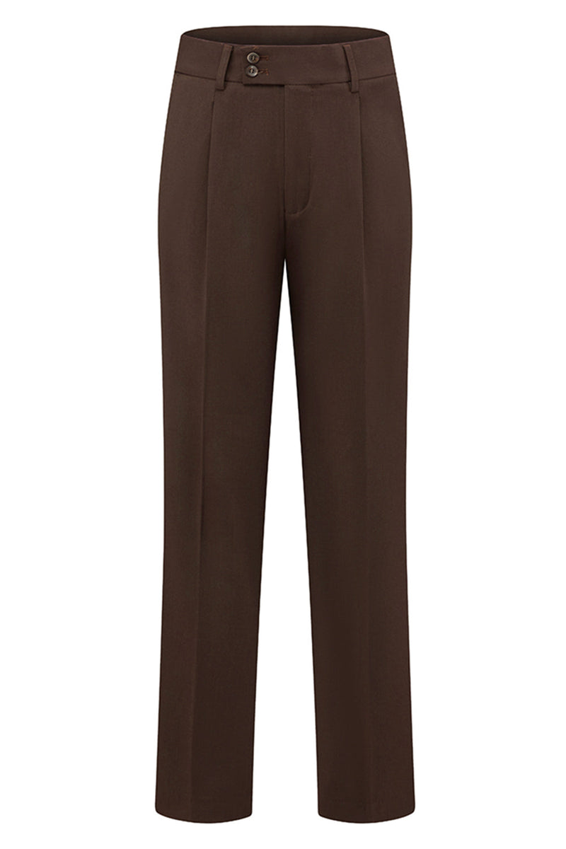 Laden Sie das Bild in den Galerie-Viewer, Khaki Kaffee Peak Revers Einreihige Herren 3-teilige Anzüge