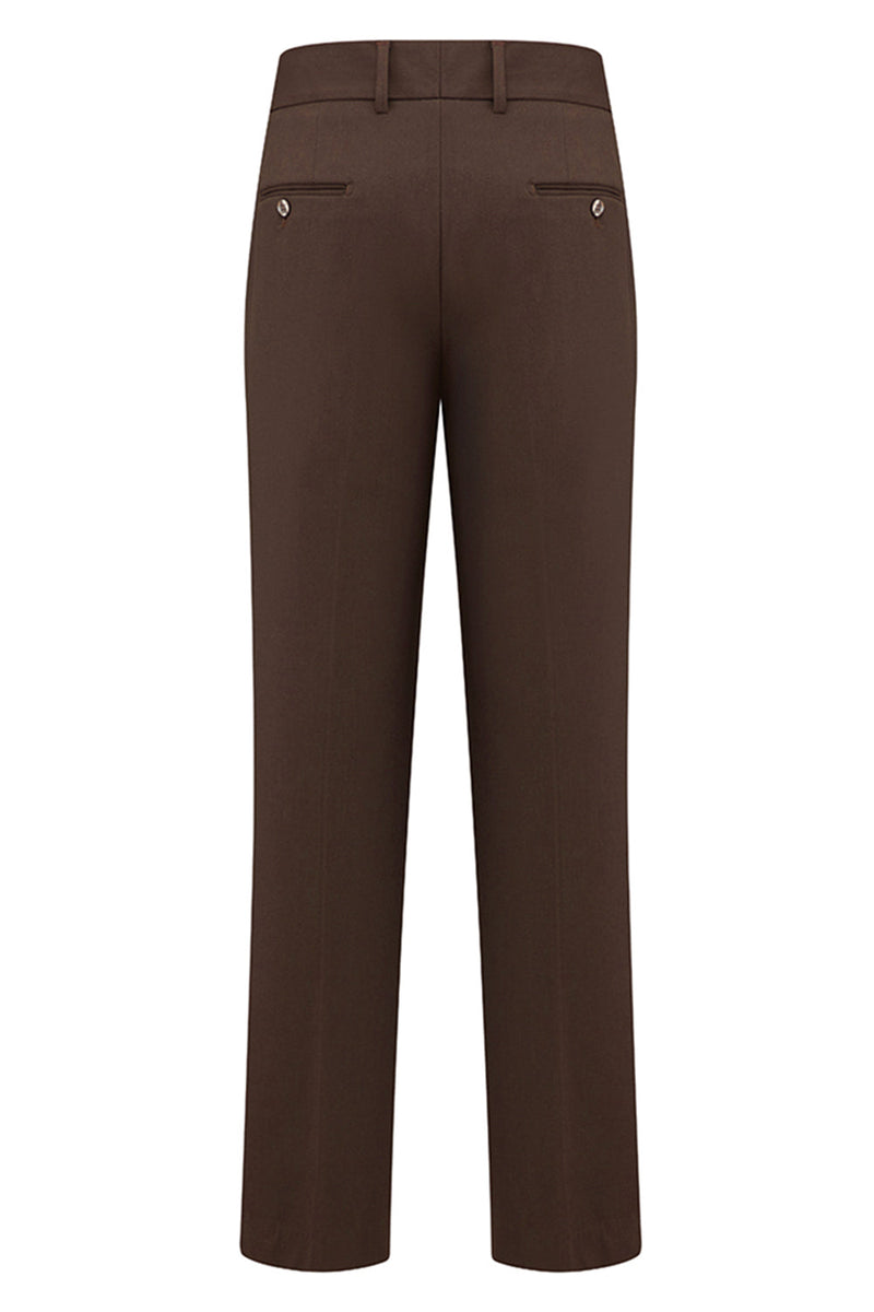 Laden Sie das Bild in den Galerie-Viewer, Khaki Kaffee Peak Revers Einreihige Herren 3-teilige Anzüge