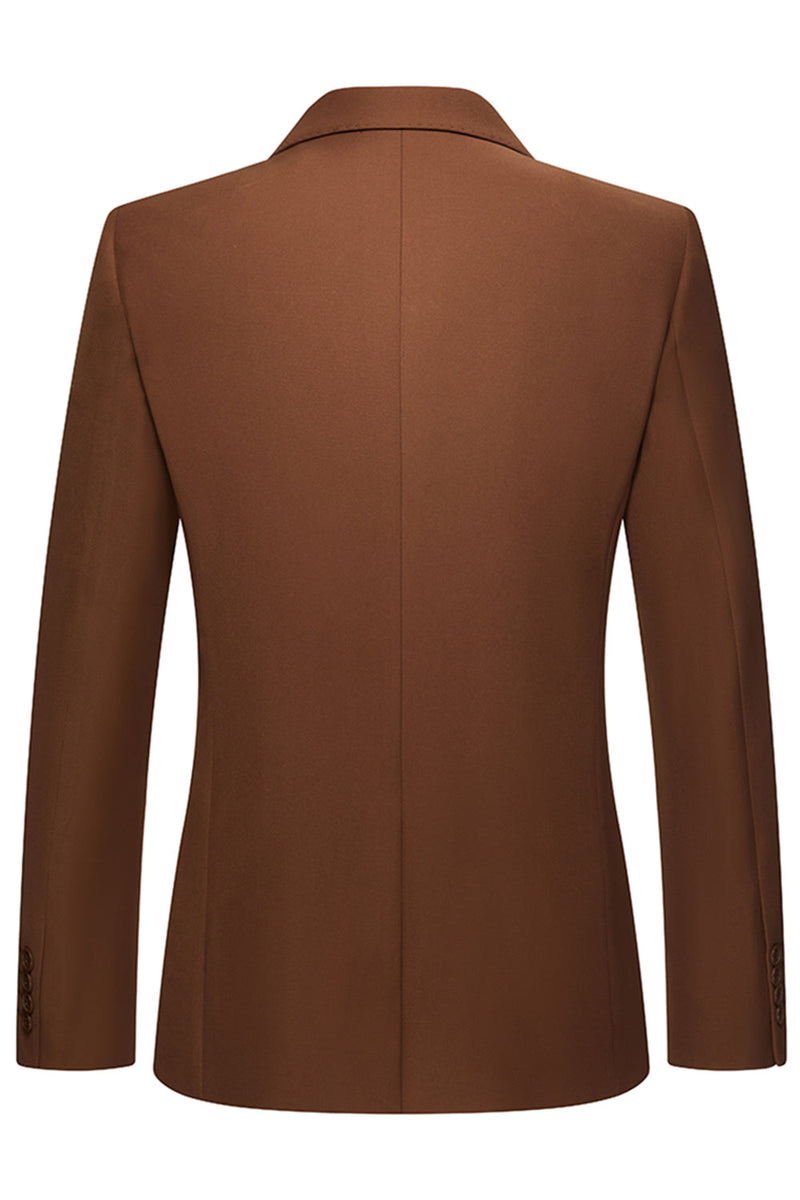 Laden Sie das Bild in den Galerie-Viewer, 2-teilige Peak Revers Slim Fit Doppelreihige Khaki Herrenanzüge