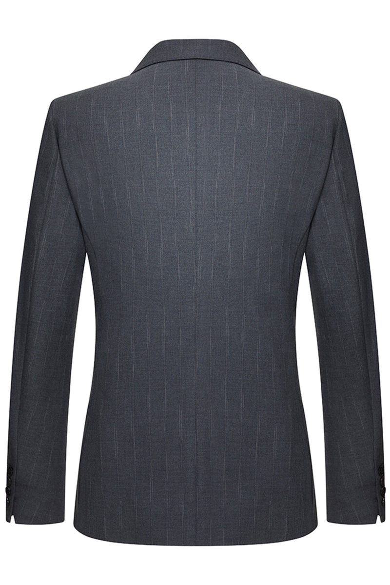 Laden Sie das Bild in den Galerie-Viewer, Dreiteilige Herrenanzüge mit Einreihiger Grauer Notchel