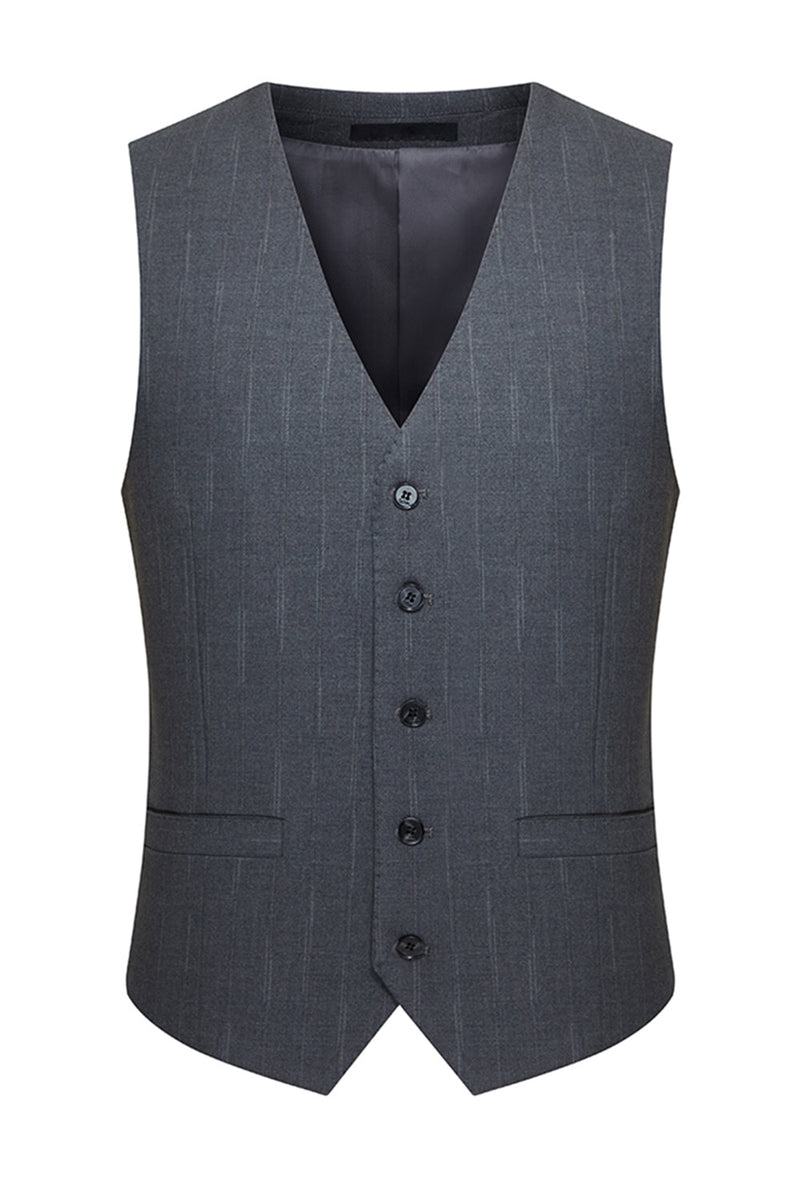 Laden Sie das Bild in den Galerie-Viewer, Dreiteilige Herrenanzüge mit Einreihiger Grauer Notchel