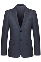 Laden Sie das Bild in den Galerie-Viewer, Grau Dreiteilige Herrenanzüge mit Gestreiftem Revers