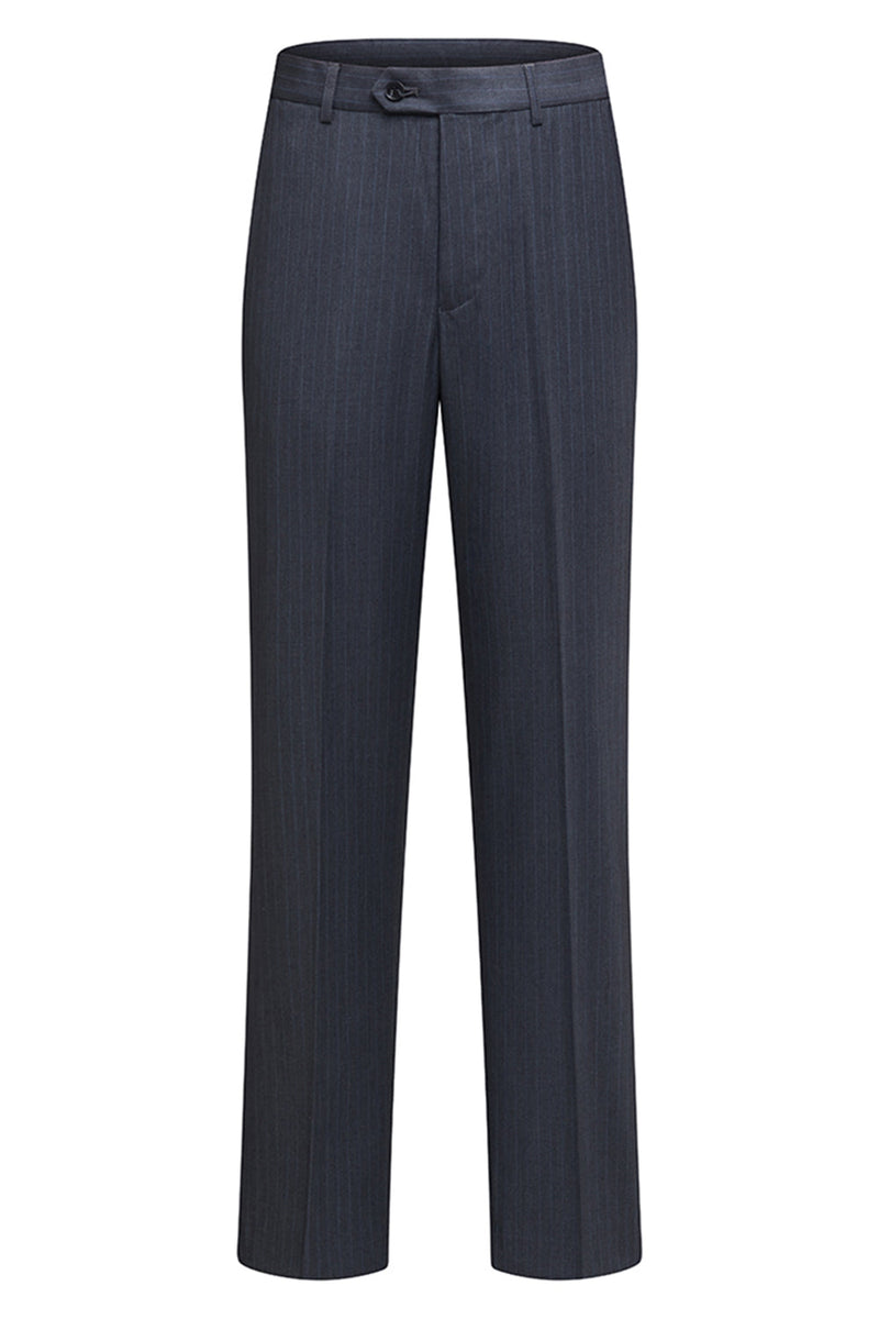 Laden Sie das Bild in den Galerie-Viewer, Grau Dreiteilige Herrenanzüge mit Gestreiftem Revers