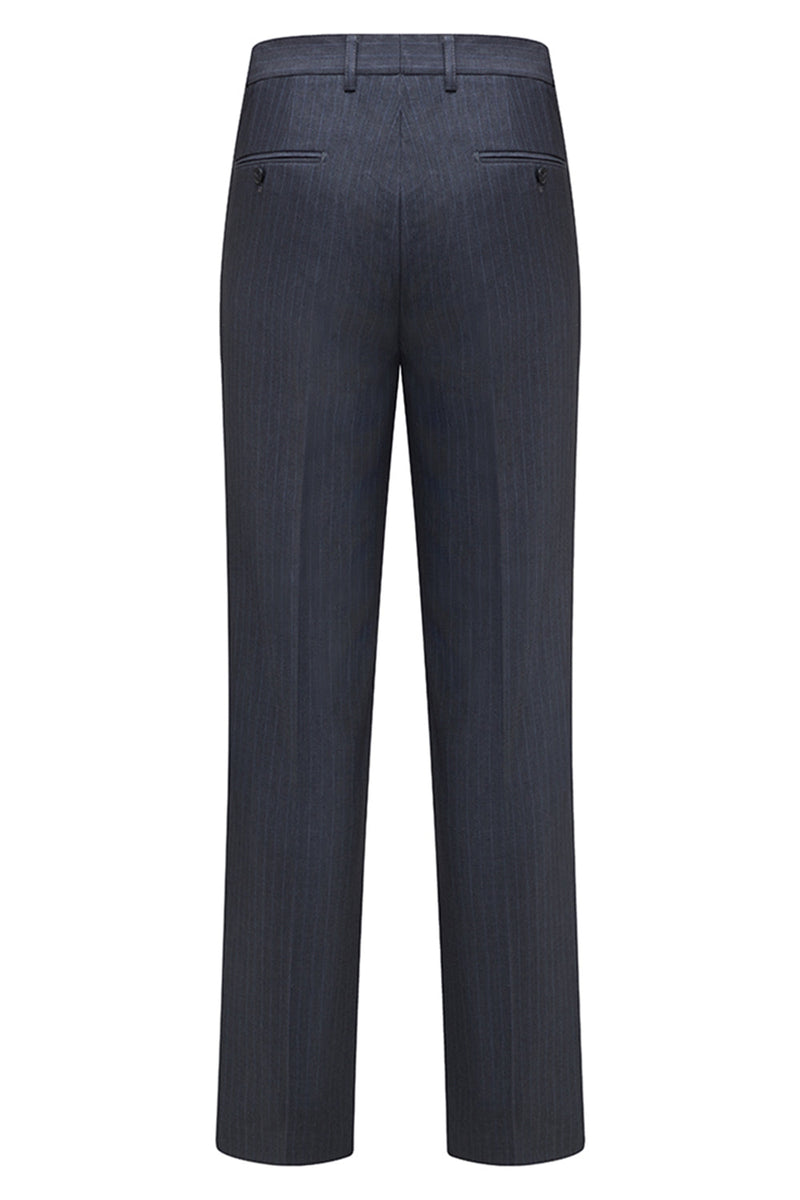 Laden Sie das Bild in den Galerie-Viewer, Grau Dreiteilige Herrenanzüge mit Gestreiftem Revers