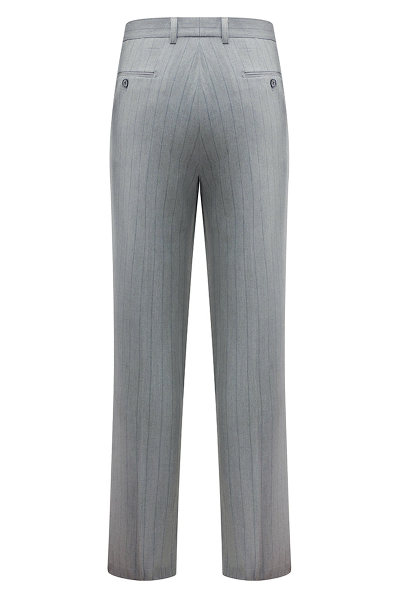 Laden Sie das Bild in den Galerie-Viewer, Herrenanzüge mit gestreiftem hellgrauem Revers