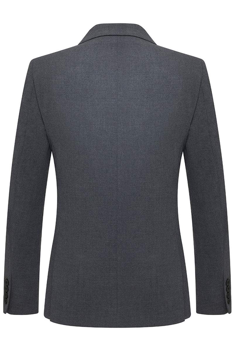 Laden Sie das Bild in den Galerie-Viewer, Slim Fit Peak Revers Herren 3-teilige Graue Anzüge