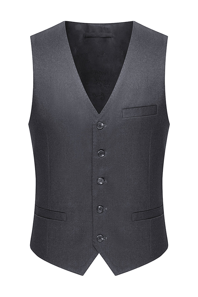 Laden Sie das Bild in den Galerie-Viewer, Slim Fit Peak Revers Herren 3-teilige Graue Anzüge