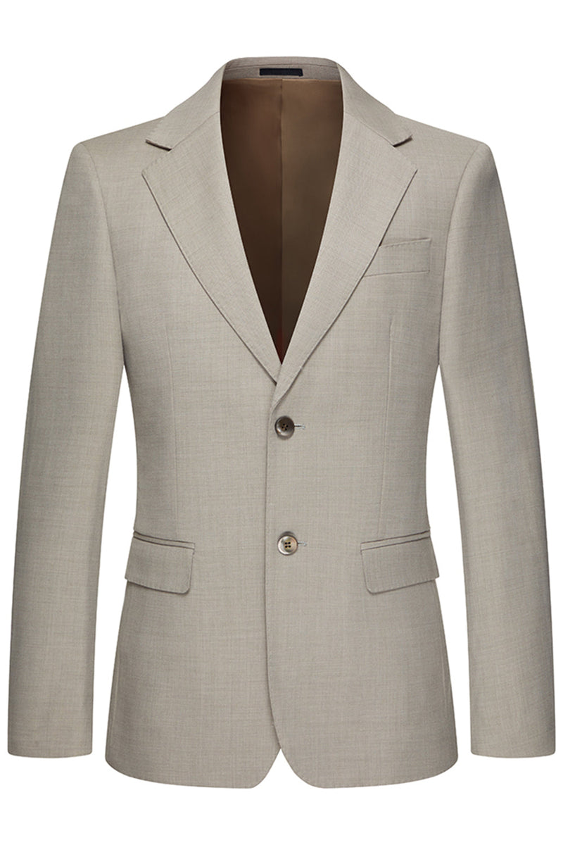 Laden Sie das Bild in den Galerie-Viewer, Khaki-Notched Revers 3-teilige Herrenanzüge