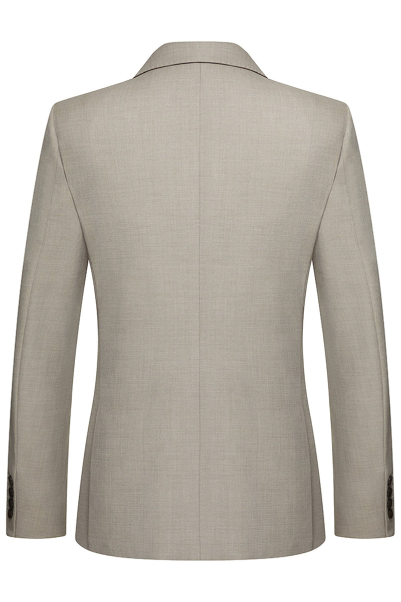 Laden Sie das Bild in den Galerie-Viewer, Khaki-Notched Revers 3-teilige Herrenanzüge