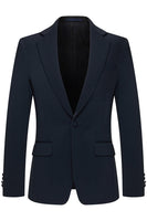 Laden Sie das Bild in den Galerie-Viewer, Marineblaue 3-teilige Slim Fit Herrenanzüge mit genottem Revers