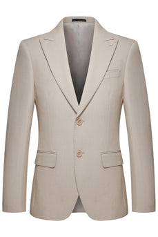 Khaki Peak Revers 3-teilige Herrenanzüge