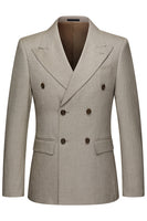 Laden Sie das Bild in den Galerie-Viewer, Herren Dark Khaki Peak Revers 3-teilige Anzüge