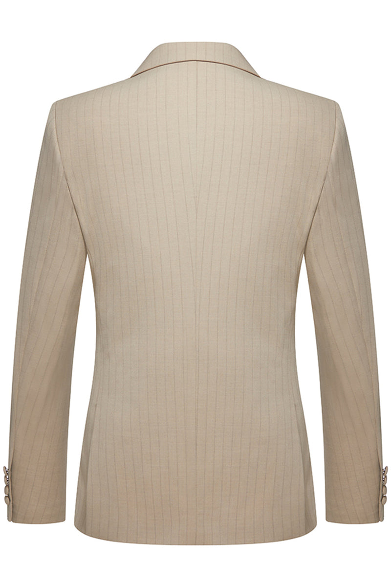 Laden Sie das Bild in den Galerie-Viewer, Khaki Gekerbter Ein-Knopf Herrenanzug mit Revers