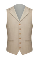 Laden Sie das Bild in den Galerie-Viewer, Khaki Gekerbter Ein-Knopf Herrenanzug mit Revers