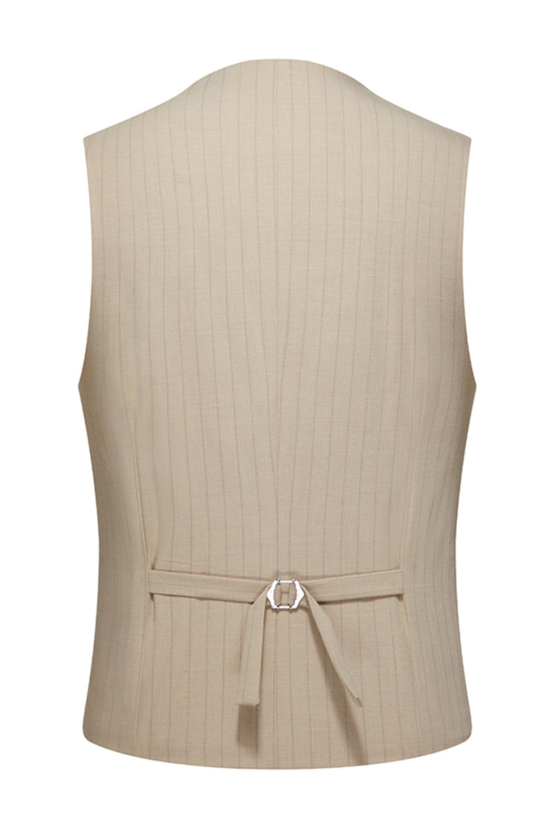 Laden Sie das Bild in den Galerie-Viewer, Khaki Gekerbter Ein-Knopf Herrenanzug mit Revers