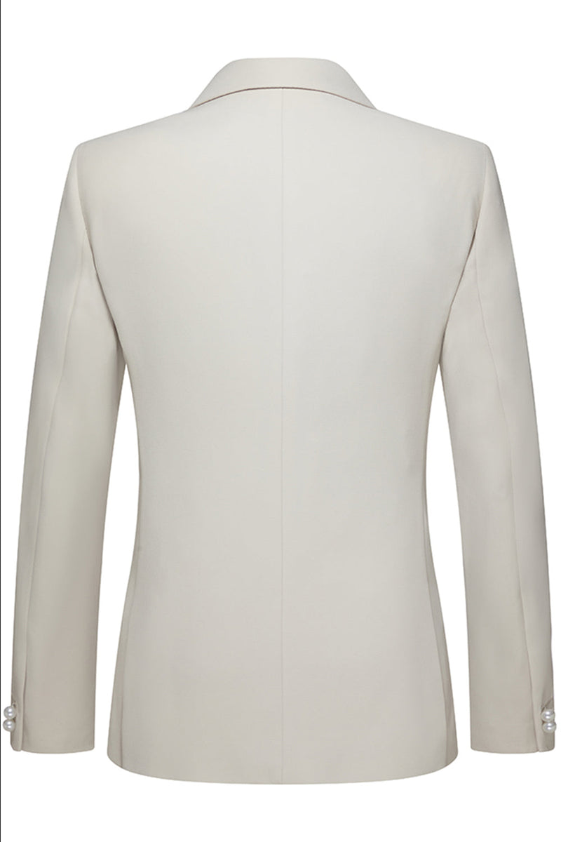 Laden Sie das Bild in den Galerie-Viewer, Herren 2-teilige Festanzüge mit khakifarbenem Revers