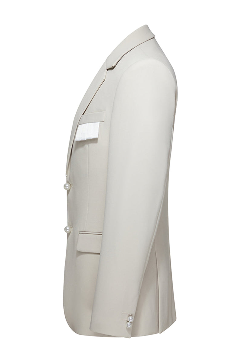 Laden Sie das Bild in den Galerie-Viewer, Herren 2-teilige Festanzüge mit khakifarbenem Revers