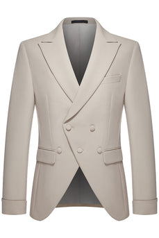 2-teilige Khaki Peak Revers Slim Fit Herrenanzüge