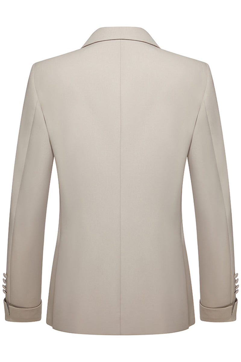 Laden Sie das Bild in den Galerie-Viewer, 2-teilige Khaki Peak Revers Slim Fit Herrenanzüge