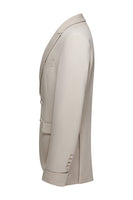 Laden Sie das Bild in den Galerie-Viewer, 2-teilige Khaki Peak Revers Slim Fit Herrenanzüge