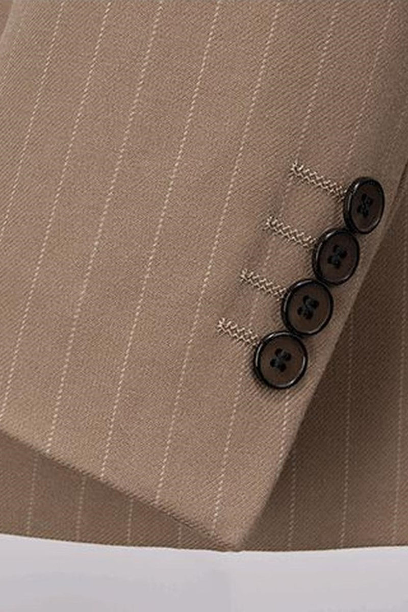 Laden Sie das Bild in den Galerie-Viewer, Zweiteilige Zweireihige Khaki Herrenanzüge