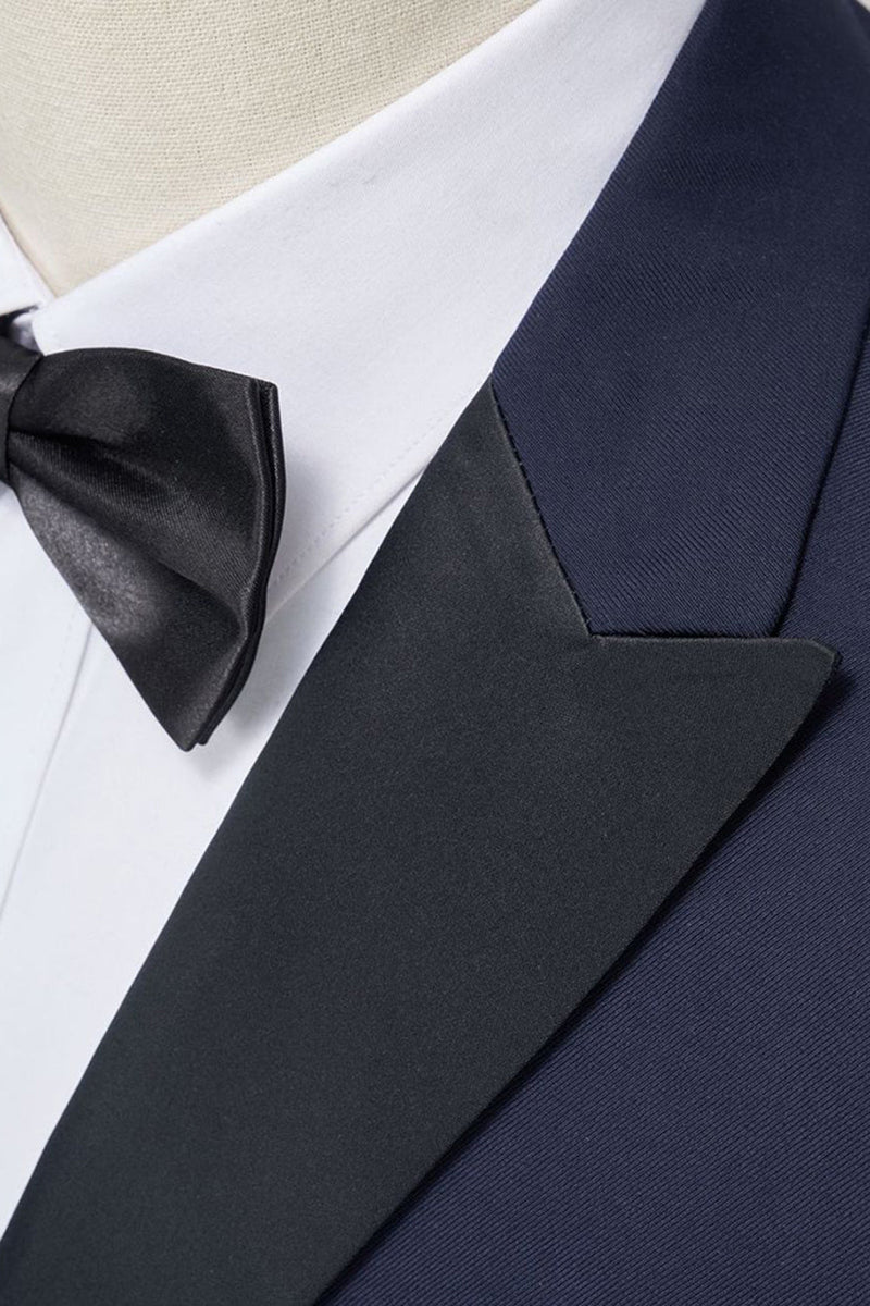 Laden Sie das Bild in den Galerie-Viewer, Marine Peak Revers Slim Fit Zweiteilige Herrenanzüge