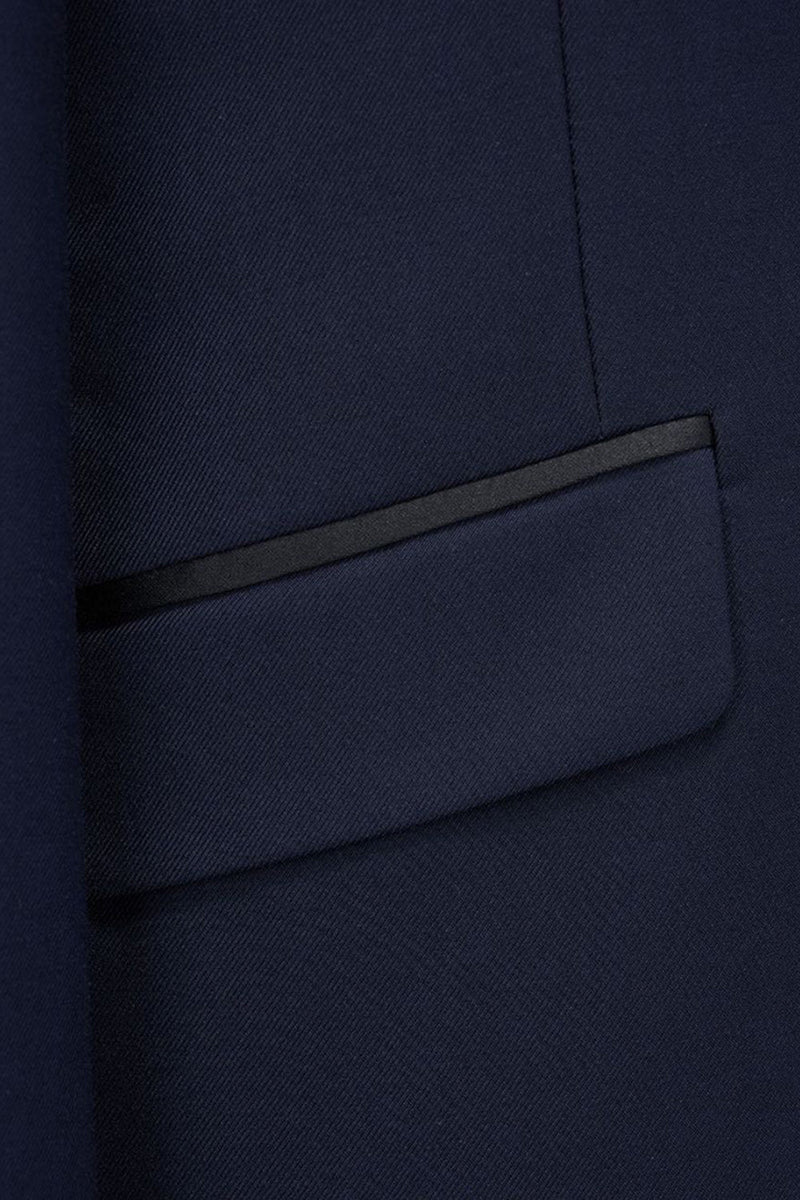 Laden Sie das Bild in den Galerie-Viewer, Marine Peak Revers Slim Fit Zweiteilige Herrenanzüge