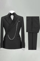 Laden Sie das Bild in den Galerie-Viewer, Slim Fit Zweiteilige Khaki Peak Revers Herrenanzüge