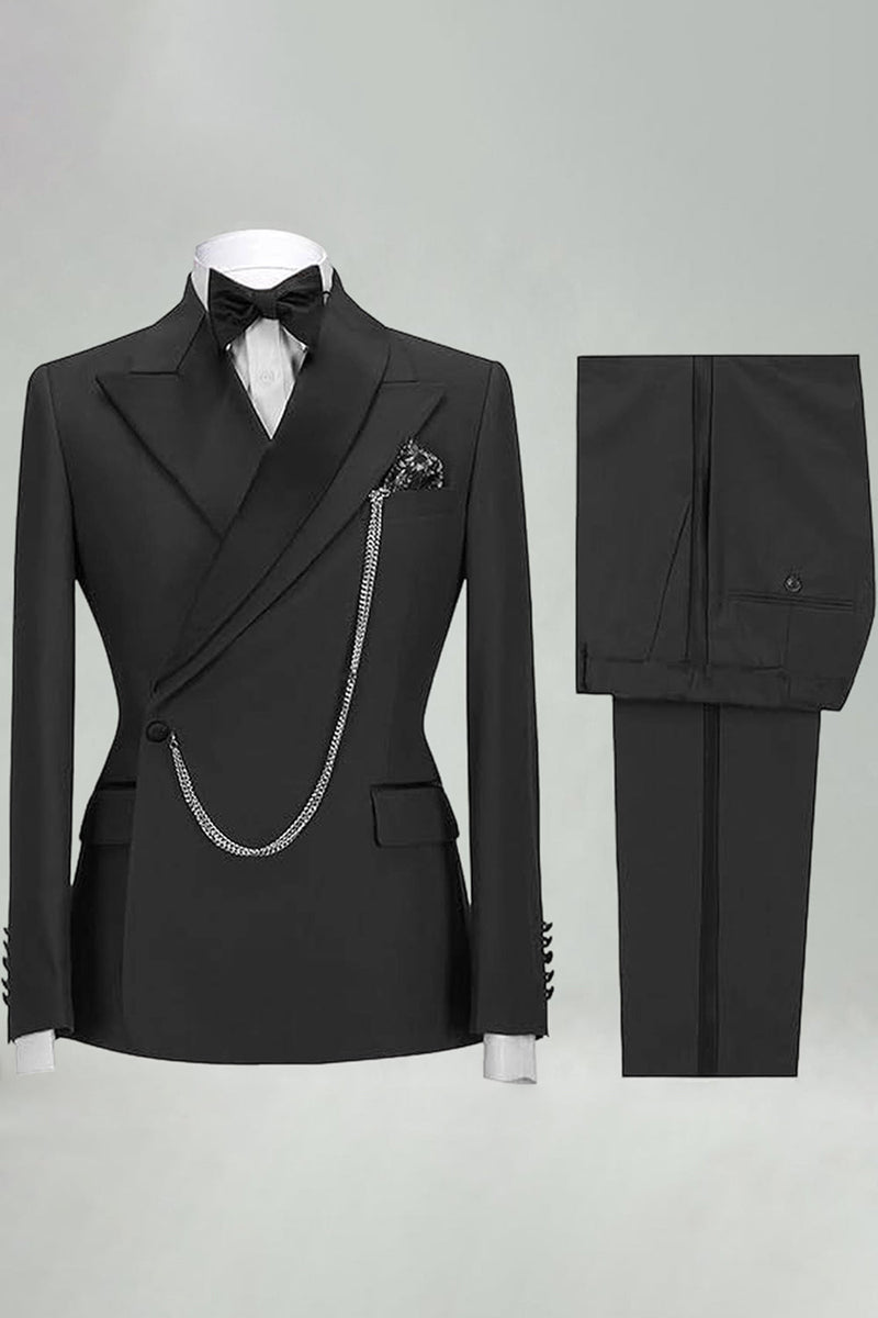 Laden Sie das Bild in den Galerie-Viewer, Slim Fit Zweiteilige Khaki Peak Revers Herrenanzüge