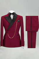 Laden Sie das Bild in den Galerie-Viewer, Slim Fit Zweiteilige Khaki Peak Revers Herrenanzüge