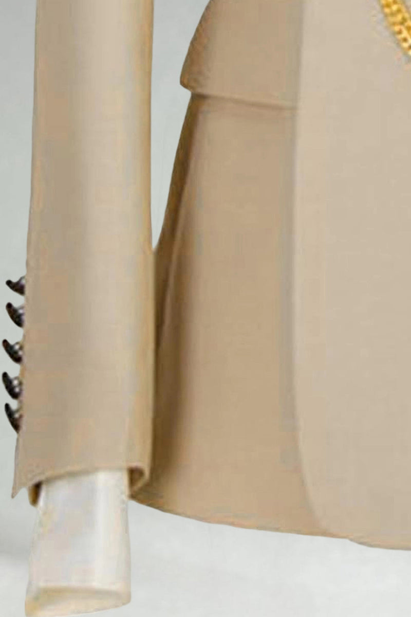 Laden Sie das Bild in den Galerie-Viewer, Slim Fit Zweiteilige Khaki Peak Revers Herrenanzüge