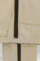 Laden Sie das Bild in den Galerie-Viewer, Slim Fit Zweiteilige Khaki Peak Revers Herrenanzüge