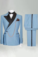 Laden Sie das Bild in den Galerie-Viewer, Slim Fit Zweiteilige Khaki Peak Revers Herrenanzüge