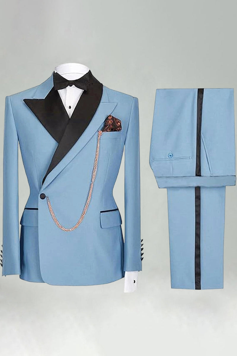 Laden Sie das Bild in den Galerie-Viewer, Slim Fit Zweiteilige Khaki Peak Revers Herrenanzüge