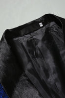 Laden Sie das Bild in den Galerie-Viewer, Paillettenschal Revers Königsblauer Herren Blazer