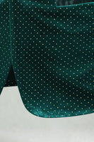 Laden Sie das Bild in den Galerie-Viewer, Grüner Samtschal mit Revers und Perlen Blazer für Herrenabschlussball