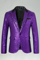 Laden Sie das Bild in den Galerie-Viewer, Glitzernder Gold Peak Revers Herrenabschlussball Blazer