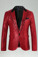 Laden Sie das Bild in den Galerie-Viewer, Glitzernder Gold Peak Revers Herrenabschlussball Blazer