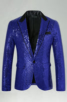 Laden Sie das Bild in den Galerie-Viewer, Glitzernder Gold Peak Revers Herrenabschlussball Blazer