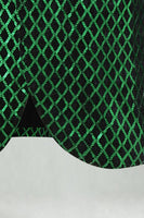 Laden Sie das Bild in den Galerie-Viewer, Grüner Paillettenschal Revers Herrenabschlussball-Blazer