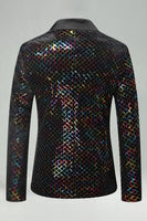 Laden Sie das Bild in den Galerie-Viewer, Bunte Pailletten Blazer mit einem Knopf für Herrenabschlussball