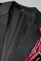 Laden Sie das Bild in den Galerie-Viewer, Dunkelrote Pailletten Notched Revers 2-teilige Herrenabschlussballanzüge