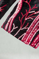 Laden Sie das Bild in den Galerie-Viewer, Dunkelrote Pailletten Notched Revers 2-teilige Herrenabschlussballanzüge