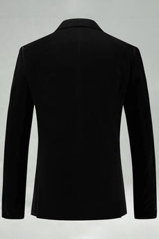 Schwarzer Samt Revers Blazer