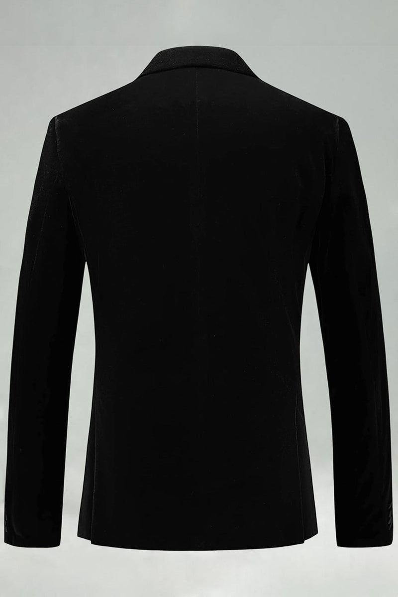 Laden Sie das Bild in den Galerie-Viewer, Schwarzer Samt Revers Blazer