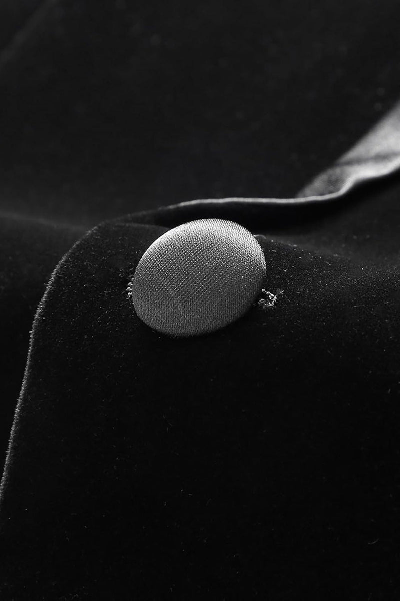 Laden Sie das Bild in den Galerie-Viewer, Schwarzer Samt Revers Blazer