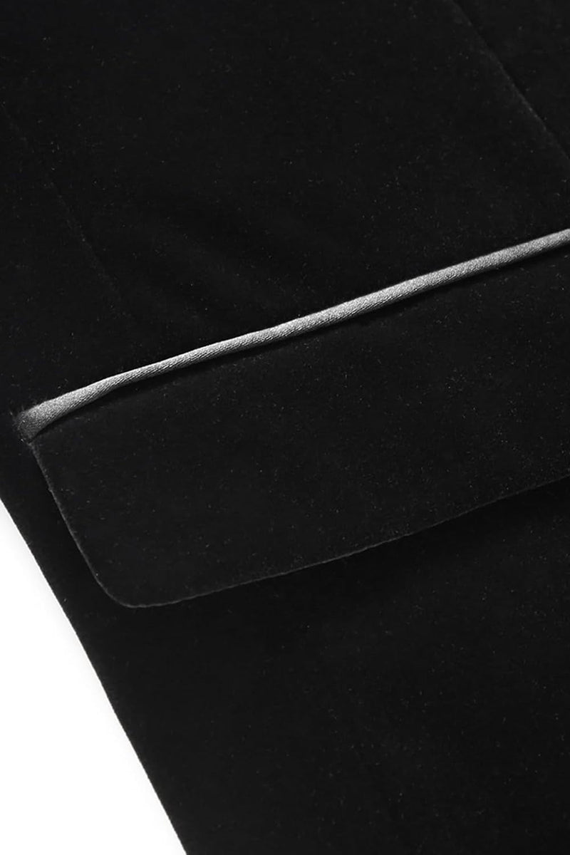 Laden Sie das Bild in den Galerie-Viewer, Schwarzer Samt Revers Blazer