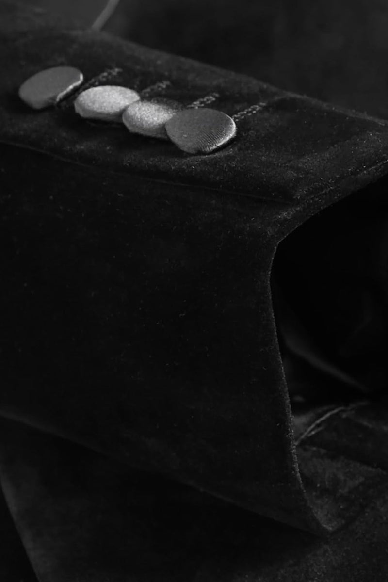 Laden Sie das Bild in den Galerie-Viewer, Schwarzer Samt Revers Blazer